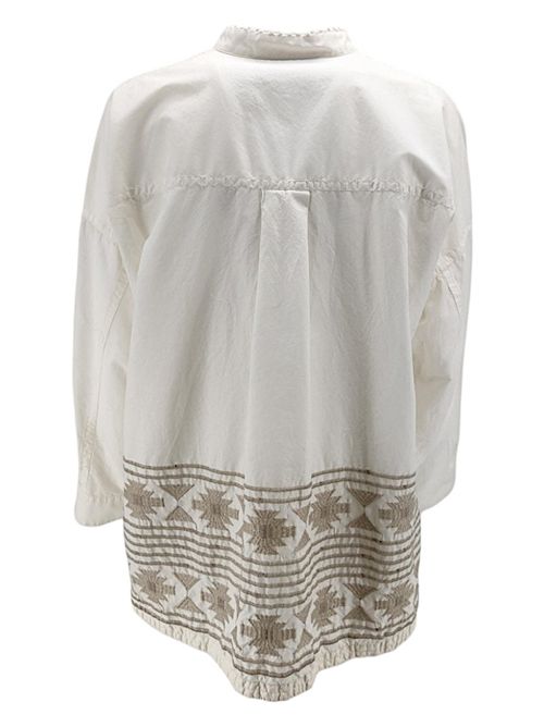 Camicia donna avorio over coreana con ricami e paillettes Bazar deluxe | S999-2500250